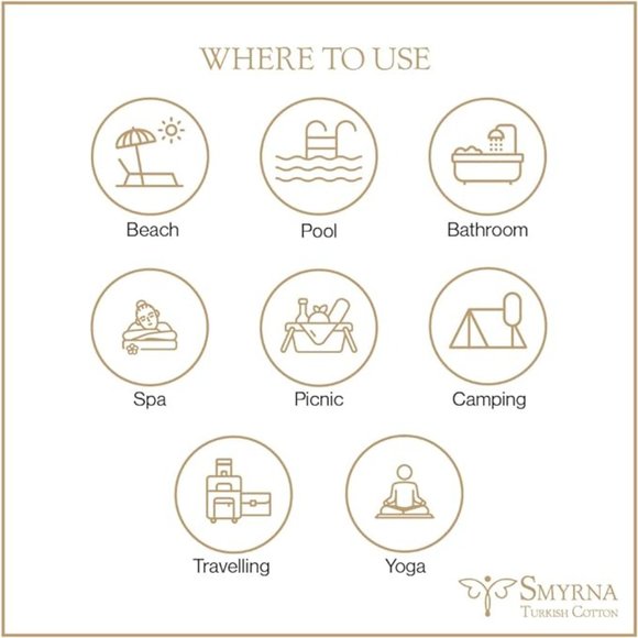 Turkish beach green towel 37x71 inch - Picture 6 of 6